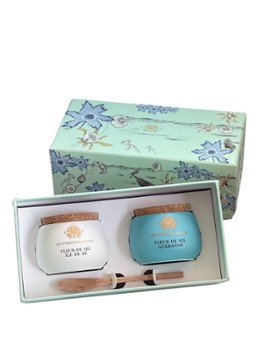 Les Terres Blanches Fleur de Sel Ile de Ré en Fleur de Sel Guérande zeezoutvlokken in geschenkverpakking 2 x 50 gram - Deal