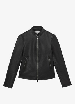 Reiss Dames Allie bikerjack van schapenleer in de kleur Zwart
