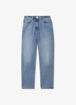 Reiss Dames Selin mid waist straight leg jeans met steekzakken in de kleur Lichtblauw