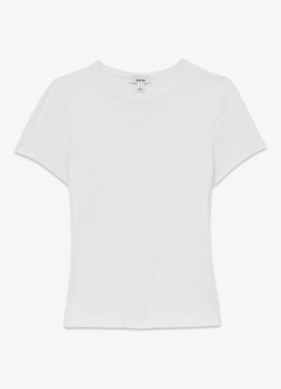 Reiss Dames Jolie T-shirt met stretch in de kleur Wit