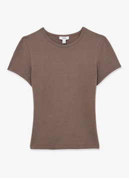 Reiss Dames Jolie T-shirt met stretch in de kleur Zand