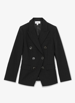 Reiss Dames Lia double-breasted blazer in wolblend in de kleur Black / Zwart