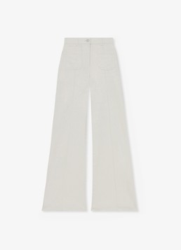 Reiss Dames High waist flared jeans met opgestikte zakken in de kleur Gebroken wit
