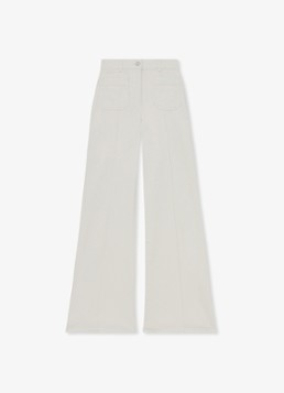 Reiss Dames High waist flared jeans met opgestikte zakken in de kleur Gebroken wit