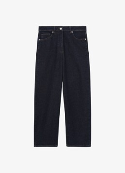 Reiss Dames Selin mid waist straight leg jeans met steekzakken in de kleur Donkerblauw