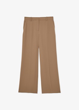Reiss Dames Margeaux high waist wide fit pantalon met steekzakken in de kleur Camel