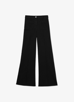 Reiss Dames Sakura high waist flared jeans met gekleurde wassing in de kleur Zwart
