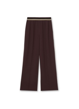 Reiss Dames Sonnie high waist wide fit broek met steekzakken in de kleur Bordeauxrood