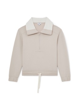 Reiss Dames Laney sweater met halve rits in de kleur Beige
