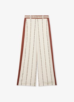 Reiss Dames Lydia high waist wide fit pantalon met print in de kleur Wit