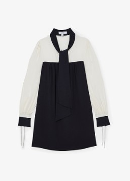 Reiss Dames Cam mini tuniekjurk met sjaalkraag in de kleur Donkerblauw
