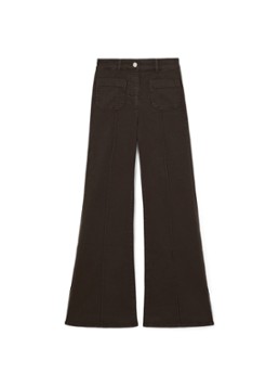 Reiss Dames Sakura high waisted flared jeans met steekzakken in de kleur Donkerbruin