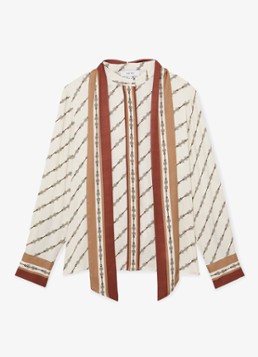 Reiss Dames Lydia blouse met print in de kleur Wit