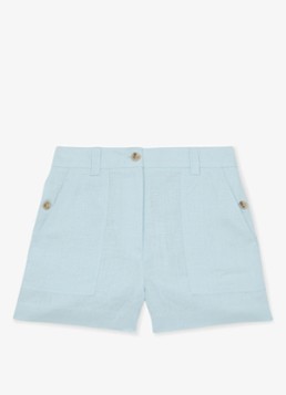 Reiss Dames ASHBY Linen Shorts in de kleur Lichtblauw