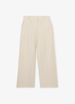 Reiss Dames Jayce high waist wide fit pantalon met streepprint in de kleur Creme