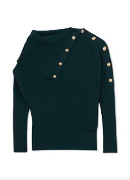 Reiss Dames Lexi ribgebreide top met geknoopt detail in de kleur Blauw