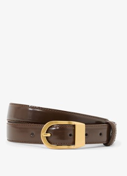 Reiss Dames Hazel riem van leer in de kleur Chocoladebruin