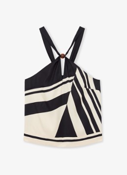 Reiss Dames Caris top met print in de kleur Zwart