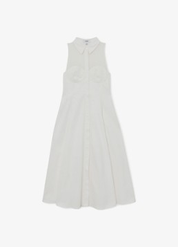 Reiss Dames Hera midi jurk met broderie in de kleur Wit