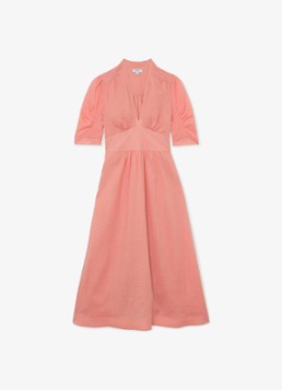 Reiss Dames Poppy midi jurk met V-hals in de kleur Oudroze