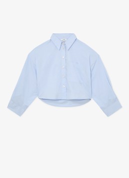 Reiss Dames Solenge blouse met borstzak in de kleur Lichtblauw