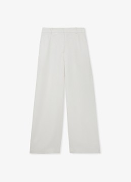 Reiss Dames Alyx high waist wide fit pantalon in linnenblend in de kleur Wit