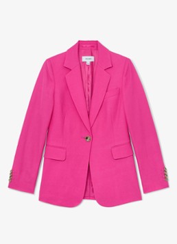 Reiss Dames Charli regular fit blazer in linnenblend in de kleur Oudroze