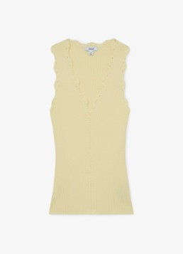 Reiss Dames Freya top met ribstructuur in de kleur Geel