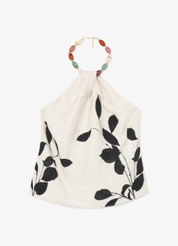 Reiss Dames Delilah top met bloemenprint in de kleur Ivoor