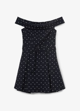 Reiss Dames Arwen mini jurk met stippenprint in de kleur Donkerblauw