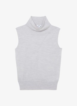 Reiss Dames Honey top van wol met col in de kleur Grijs