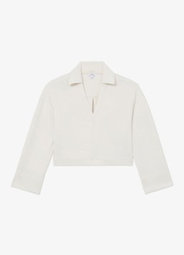 Reiss Dames Bea sweater met kraag in de kleur Creme