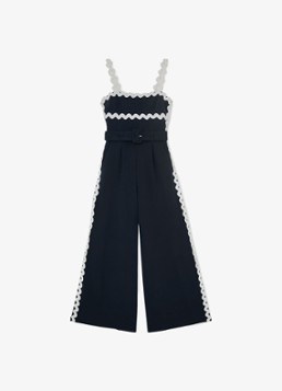Reiss Dames Dash wide fit jumpsuit met steekzakken in de kleur Donkerblauw