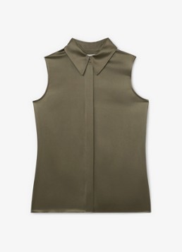 Reiss Dames Amelia blouse van zijde in de kleur Khaki