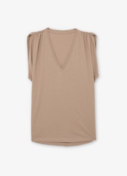 Reiss Dames Renee top met V-hals in de kleur Beige