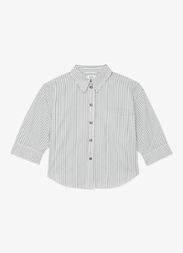 Reiss Dames Saoirse blouse met streepprint in de kleur Ivoor / Lichtblauw