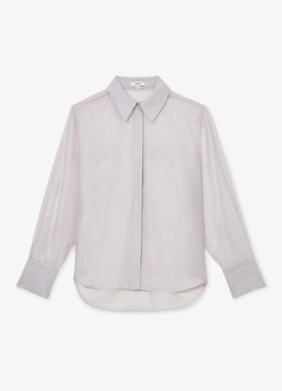 Reiss Dames Ally blouse met streepprint in de kleur Blauwgrijs