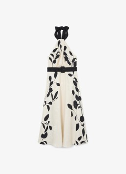 Reiss Dames Libby midi jurk met bloemenprint in de kleur Ivoor