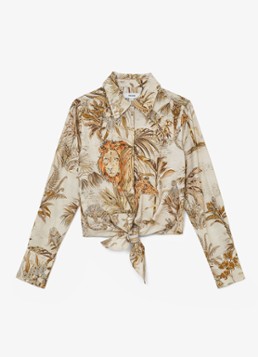 Reiss Dames Cece blouse met strikdetail in de kleur Oranje