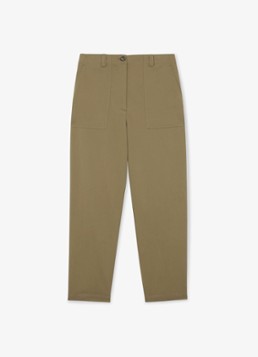 Reiss Dames Kasia high waist tapered fit pantalon in lyocellblend in de kleur Khaki Green / Groen