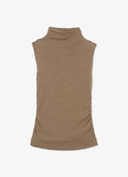 Reiss Dames Hattie fijngebreide coltrui in wolblend in de kleur Dark Neutral / Beige
