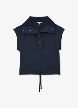 Reiss Dames Phoebe mouwloze top met opstaande kraag in de kleur Navy / Blauw