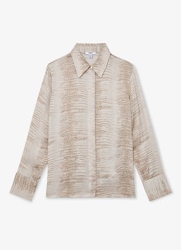 Reiss Dames Annie tuniek met slangenprint in de kleur Neutral / Beige