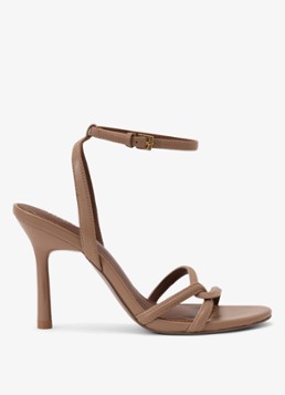 Reiss Dames ANNABELLE Leather Link-Strap Stiletto Sandals in de kleur Neutral / Beige