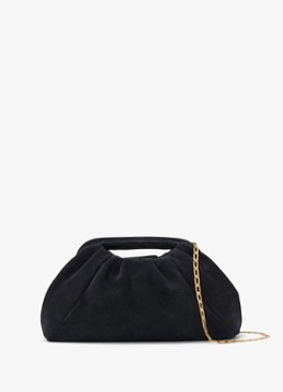 Reiss Dames June clutch van suède in de kleur Donkerblauw
