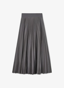 Reiss Dames Seren midi rok met plissé in de kleur Grey / Grijs