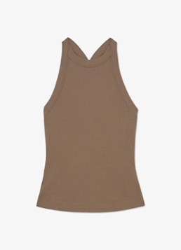 Reiss Dames Lolana tanktop met ribstructuur in de kleur Beige