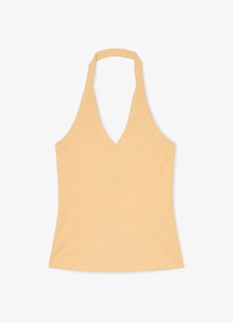 Reiss Dames Nina top met ribstructuur in de kleur Oranje