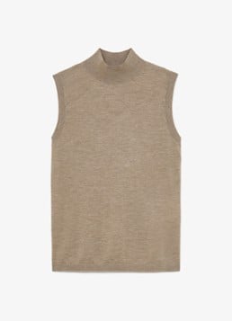 Reiss Dames Evelyn mouwloze top in merino wolblend in de kleur Beige