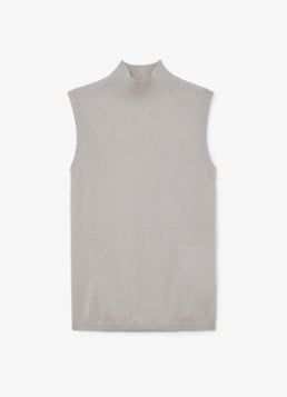 Reiss Dames Evelyn mouwloze top in merino wolblend in de kleur Lichtgrijs